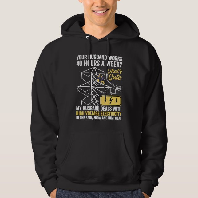 electrical lineman's wife lineman spouse  Quote Hoodie (Framsida)