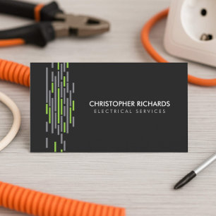 Electrical Ljus Grönt Electrician Affärskort Visitkort