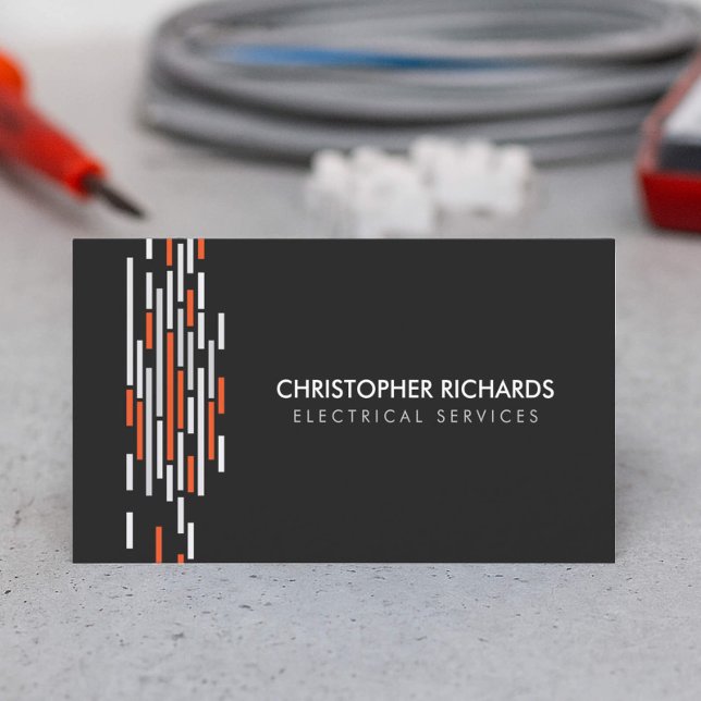Electrical Ljus Orange Electrician Affärskort Visitkort (Skapare uppladdad)