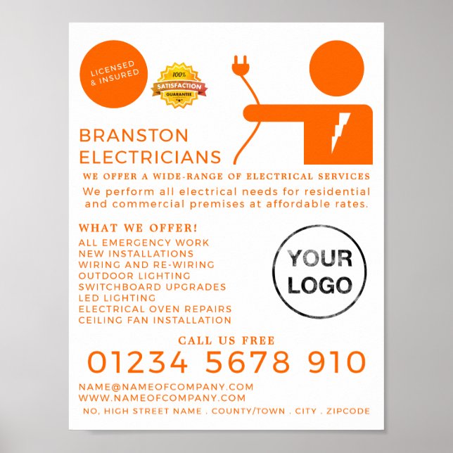 Electrical Man, Electrician Advertising Poster (Framsidan)