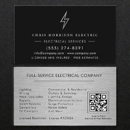 Electrical Services QR Code Professional Visitkort