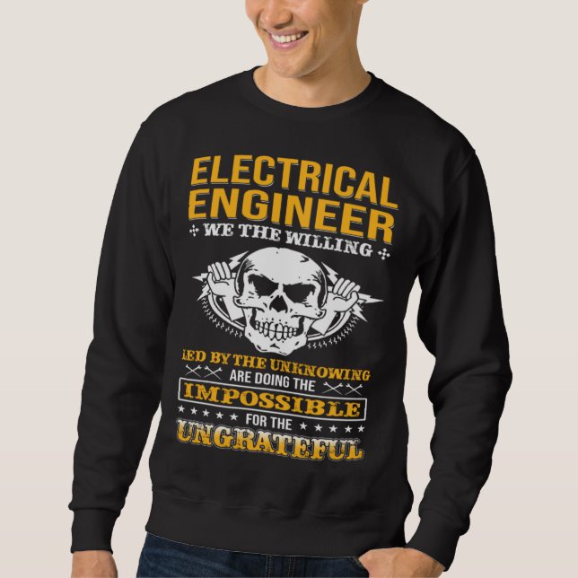 Electricial Engineer We The Willing Lineman Electr Lång Ärmad Tröja (Framsida)