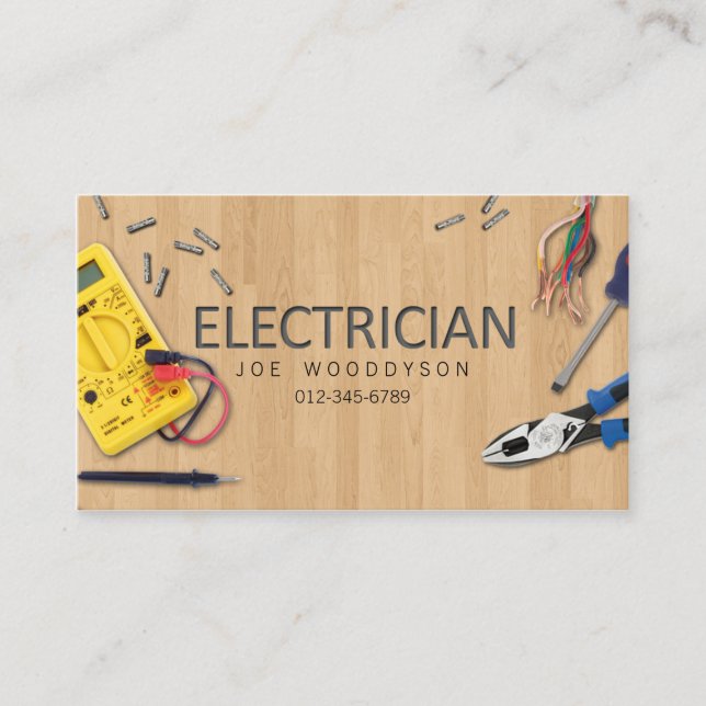 Electrician Affärskort Electrical Verktyg Visitkort (Framsida)
