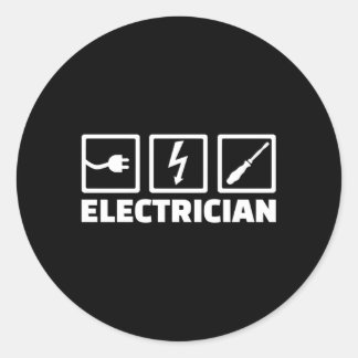 Electrician Black Small Runt Klistermärke