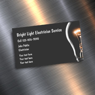 Electrician Bright Light Bulb Magnetiska Visitkort