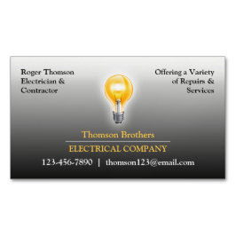 Electrician Bulb Magnetiska Visitkort