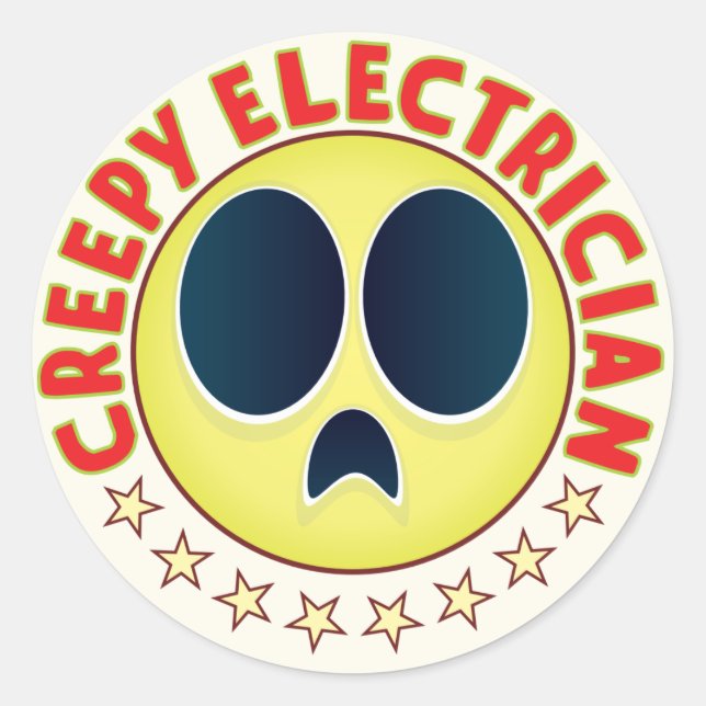 Electrician Creepy Runt Klistermärke (Framsida)