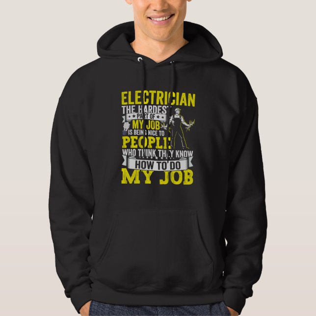 Electrician Dad Apparel Electric Lineman for Men   Hoodie (Framsida)