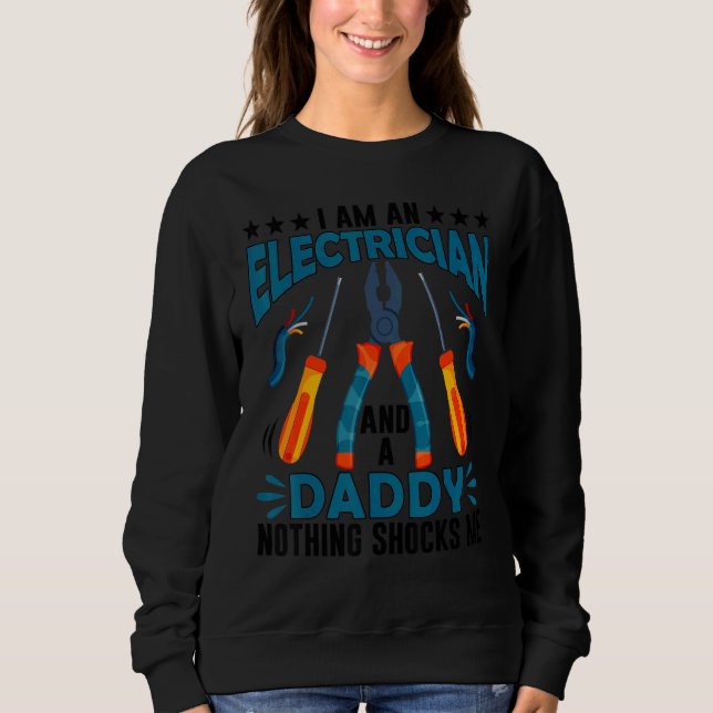 Electrician Daddy  Electrician Fathers Day T Shirt (Framsida)