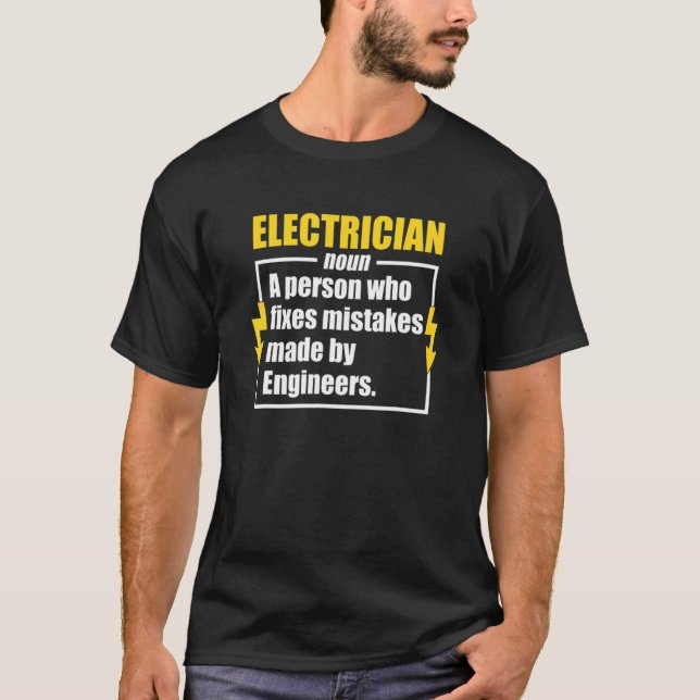 Electrician Definition Electrician T Shirt (Framsida)