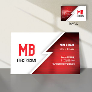 Electrician/Electric Company Affärskort - RED Visitkort