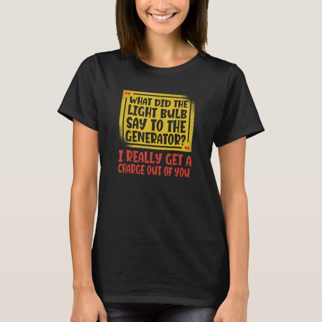 Electrician Electrical Bulb Joke Construction Elec T Shirt (Framsida)