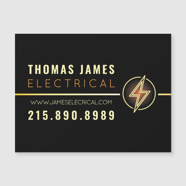 ELECTRICIAN ELECTRICAL COMPANY Business Car Magnet (Framsida)