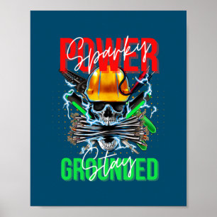 Electrician Electrical Ingenjör Cable Lineman Poster