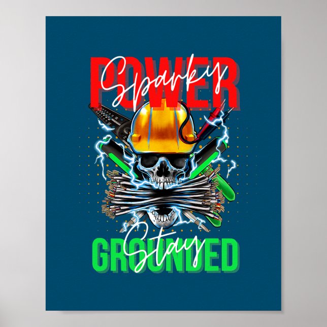 Electrician Electrical Ingenjör Cable Lineman Poster (Framsidan)