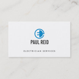 Electrician Electrical Logotyp White Visitkort