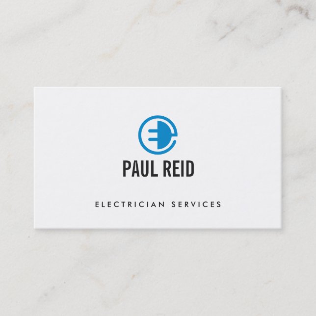 Electrician Electrical Logotyp White Visitkort (Framsida)