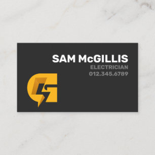 Electrician Electrical Monogram G Visitkort