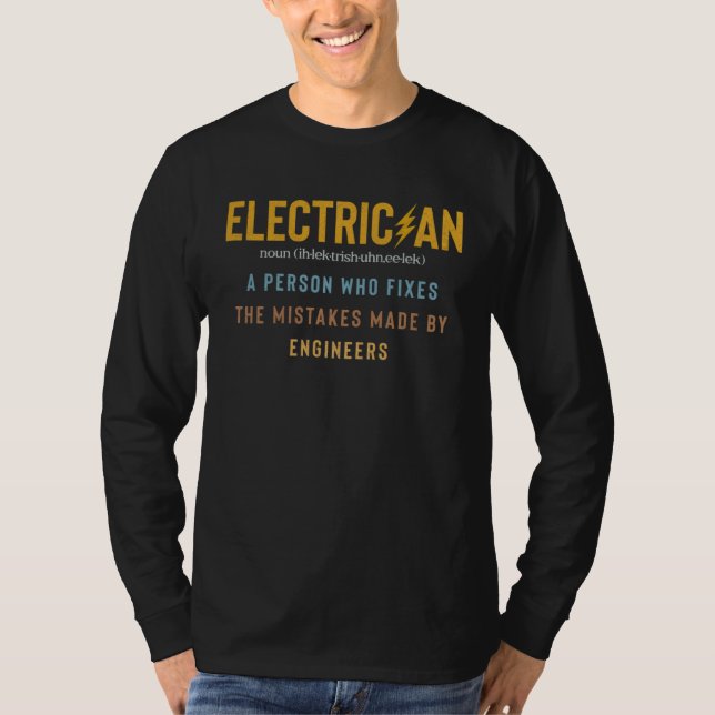 Electrician   Electrician Definition T Shirt (Framsida)
