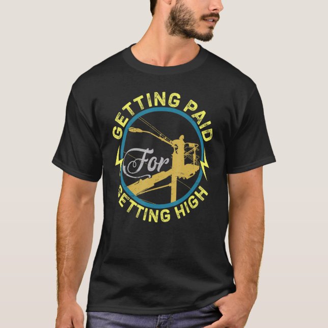 Electrician Electrician Electrical Power Lineman M T Shirt (Framsida)