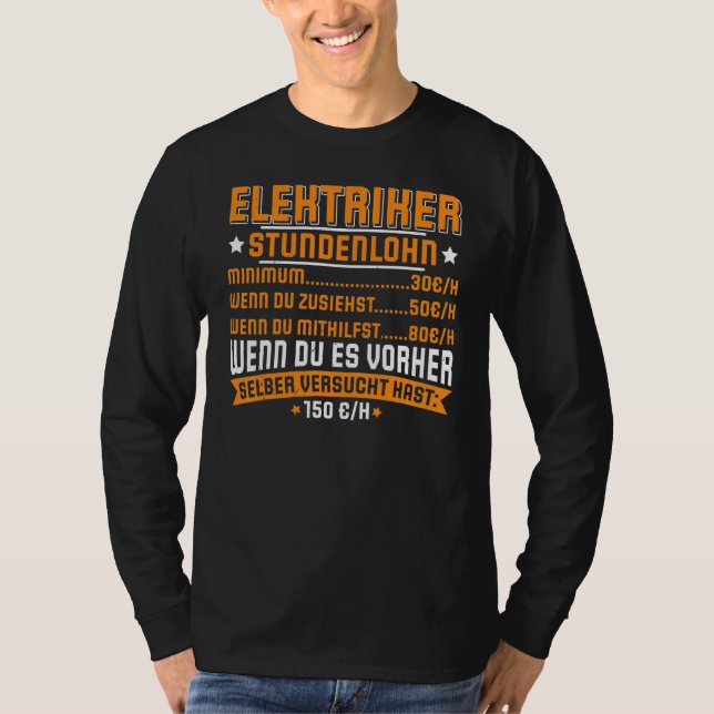 Electrician Electricity electrician Lighting techn T Shirt (Framsida)