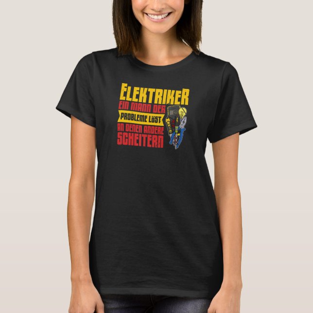 Electrician Electricity elektcian Lighting techn T Shirt (Framsida)
