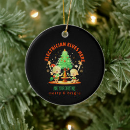 ELECTRICIAN ELVES HÄR JULGRANSPRYDNAD KERAMIK