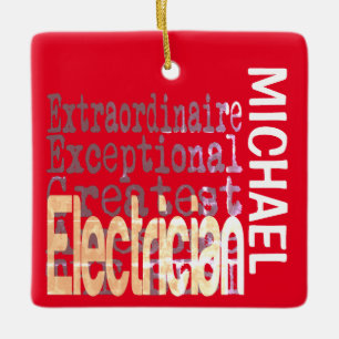 Electrician Extraordinaire ANPASSNINGSBAR Julgransprydnad Keramik