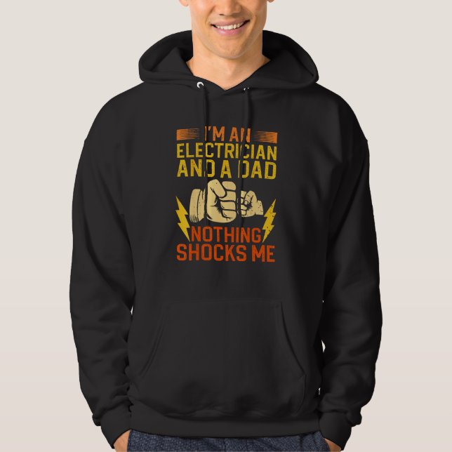 Electrician For Men Daddy Electrical Engineers Hoodie (Framsida)