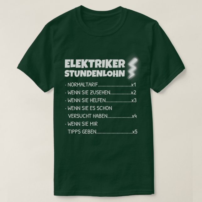 Electrician Gift for Electrical Ingenjör Electric T Shirt (Design framsida)