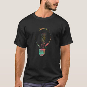 Electrician Gifts Manar Women Colorful Light Bulb  T Shirt
