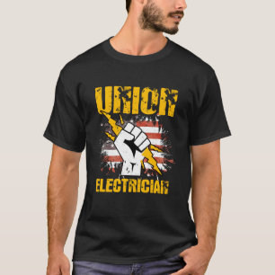 Electrician Gifts Patriotic American Flagga Union T Shirt