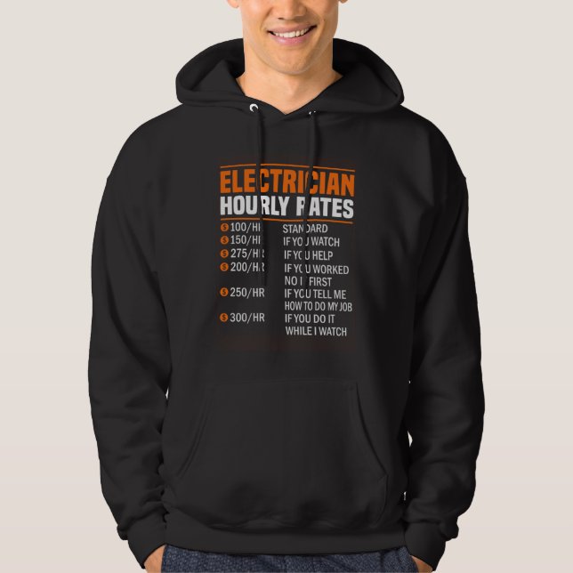 Electrician Hourly Rate Electrical Engineer Linema Hoodie (Framsida)