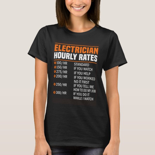 Electrician Hourly Rate Electrical Engineer Linema T Shirt (Framsida)