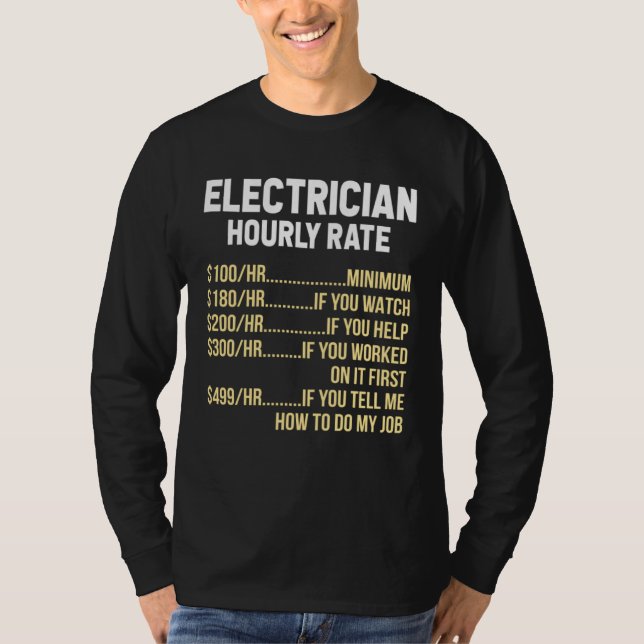 Electrician Hourly Rate Electrical Engineer Linema T Shirt (Framsida)