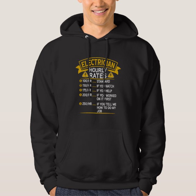 Electrician Hourly Rates Charges Lineman Circuit C Hoodie (Framsida)