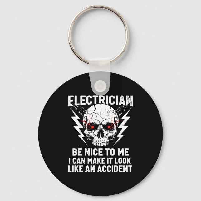 Electrician Humor Be Nice To Me Funny Electrician  Nyckelring (Framsida)