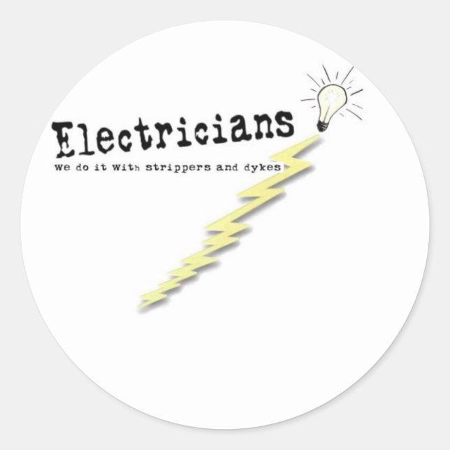 Electrician Humor Runt Klistermärke (Framsida)