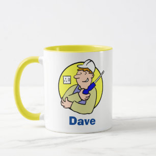Electrician Image med Namn-kaffe Mugg