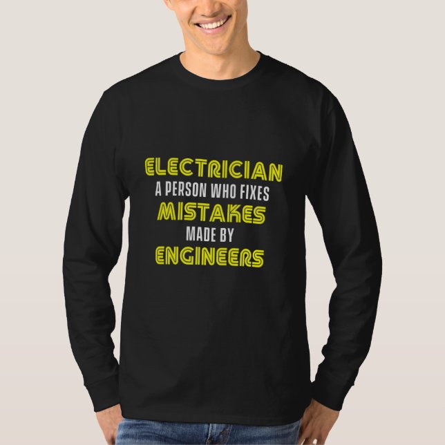 Electrician Ingenjör Lineman Electric Crateur Hi T Shirt (Framsida)