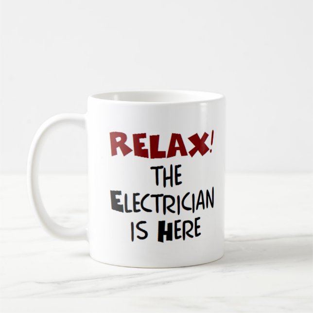 electrician is here kaffemugg (Vänster)