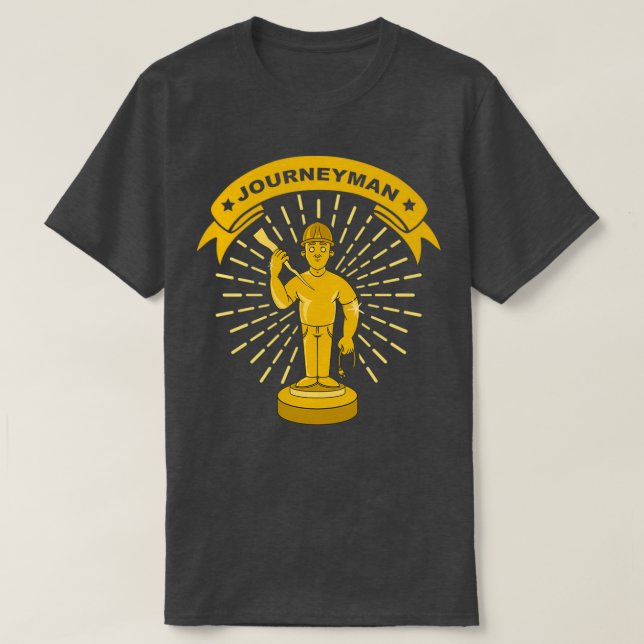 Electrician Journeyman exam gift Golden Trophy  T Shirt (Design framsida)
