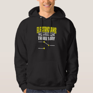 Electrician Kärlek Bra Three Way Sparky Wires Hoodie