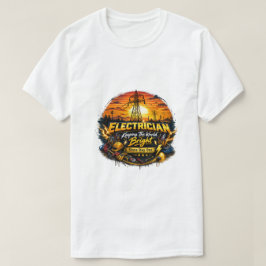 Electrician Keeping The World Bright Retro Sunset T Shirt