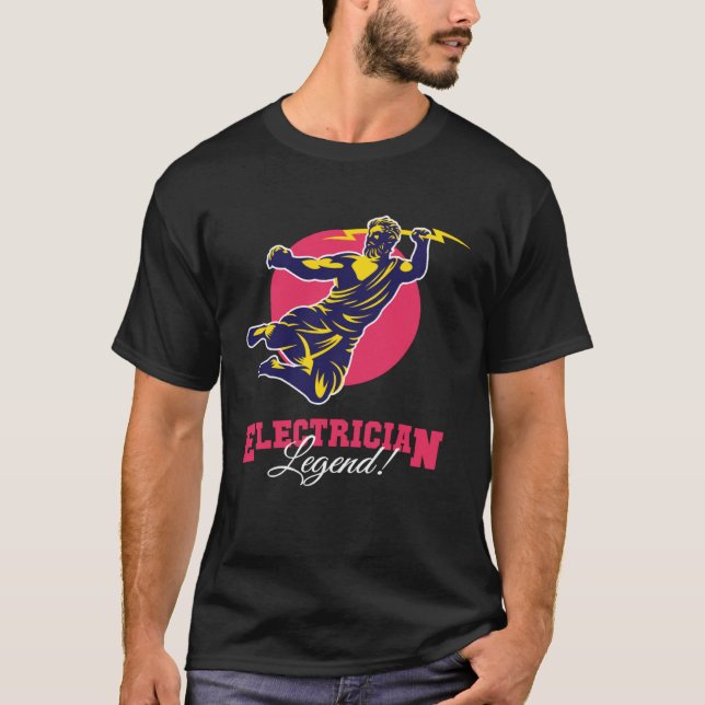 Electrician Legend Wiremen Powerline Technician El T Shirt (Framsida)