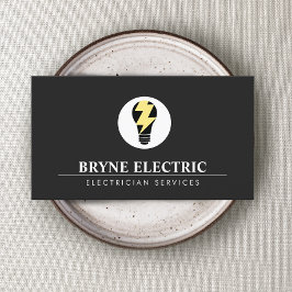 Electrician Light Bulb Logotyp Visitkort