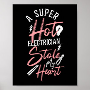 Electrician Lineman A Toppen Hett Electrician Stol Poster