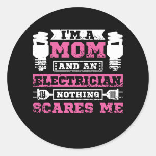 Electrician Mamma Runt Klistermärke