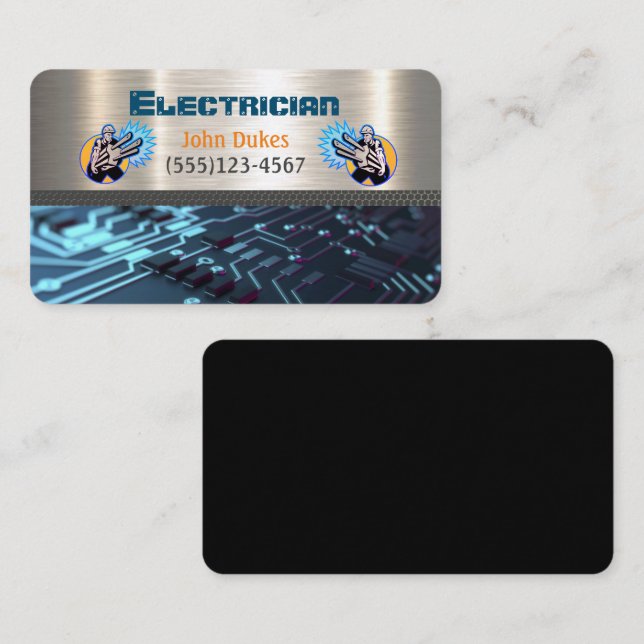 Electrician Metall Handyman Affärskort Visitkort (Fram/baksida)