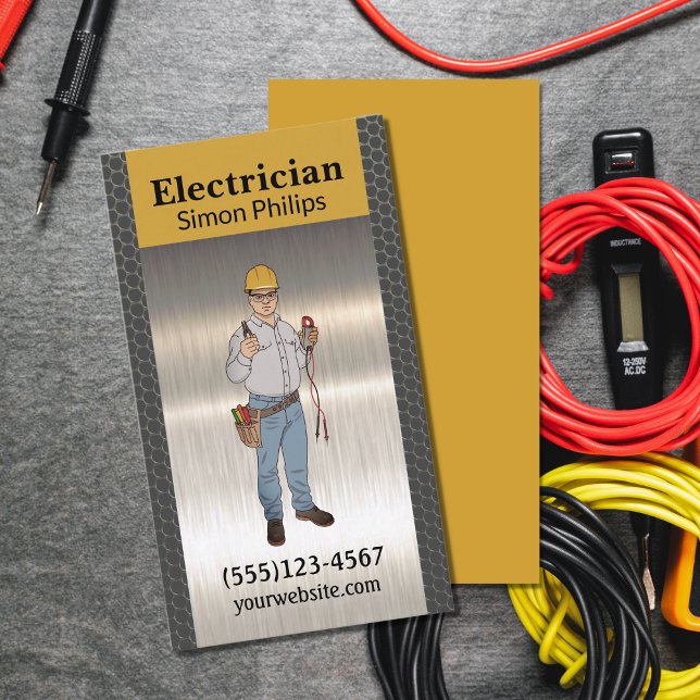Electrician Metall Handyman Visitkort (Skapare uppladdad)
